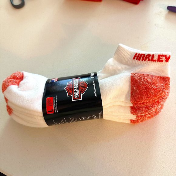 Harley-Davidson 4-pairs of All-Weather anklets socks Large     #8, S6 - Picture 1 of 6